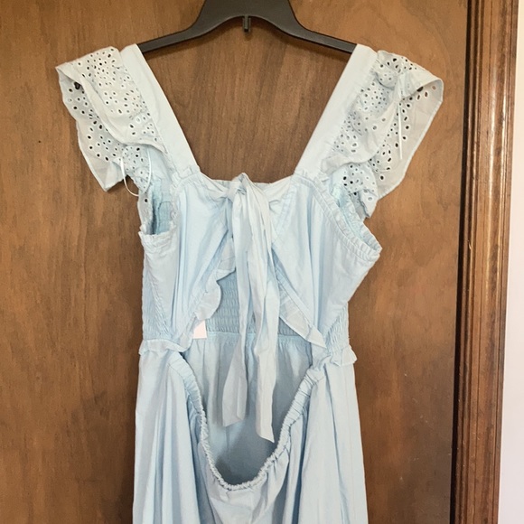 Relisted LC Lauren Conrad floral eyelet detail smock top tie back dress XL XXL - Picture 14 of 17